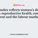 Which index reflects women’s disadvantages in reproductive health, empowerment and the labour market?
