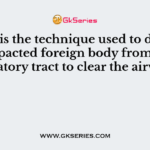 Which is the technique used to dislodge the impacted foreign body from upper respiratory tract to clear the airway is?