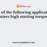 Which of the following application requires high starting torque?