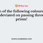 Which of the following colours is the least deviated on passing through a prism?