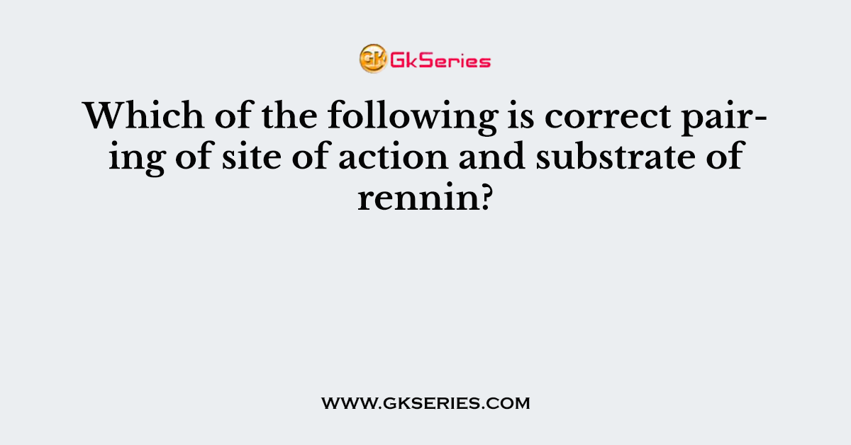 Which of the following is correct pairing of site of action and substrate of rennin?