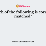 Which of the following is correctly matched?