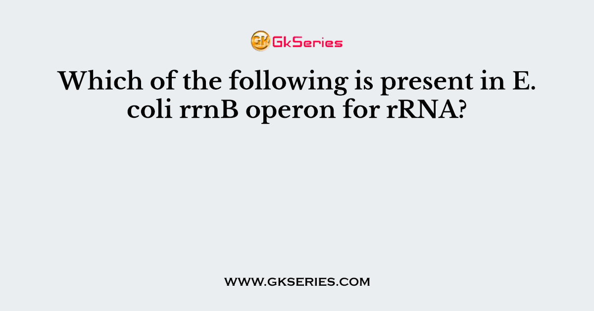 Which of the following is present in E. coli rrnB operon for rRNA?