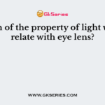Which of the property of light we can relate with eye lens?