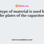 Which type of material is used between the plates of the capacitor?
