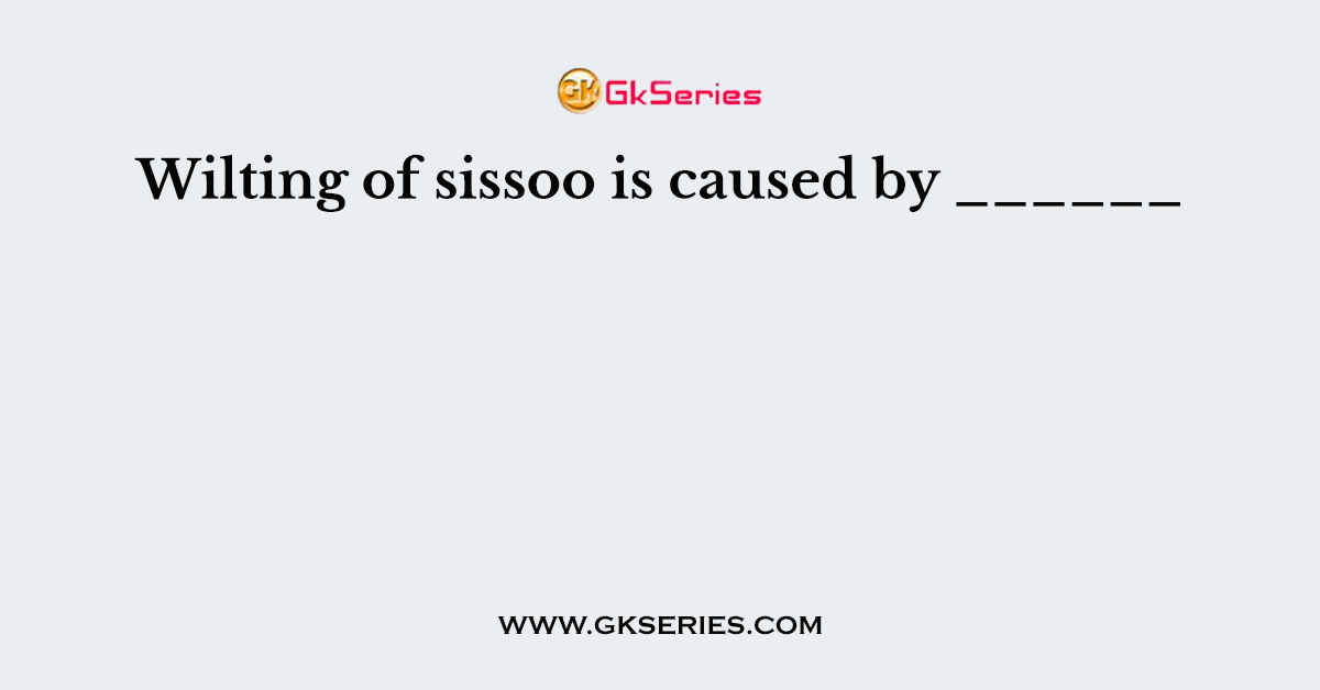 Wilting of sissoo is caused by ______