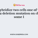 You hybridize two cells one of which carries a deletion mutation on chromosome 1