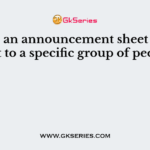 ___ is an announcement sheet that is sent to a specific group of people