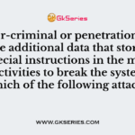 A cyber-criminal or penetration tester uses the additional data that stores certain special instructions in the memory for activities to break the system in which of the following attack?