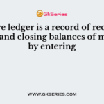 A store ledger is a record of receipts, issues, and closing balances of material by entering