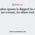 A wooden spoon is dipped in cup of ice-cream, its other end