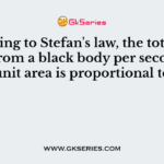 According to Stefan's law, the total radiation from a black body per second per unit area is proportional to