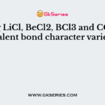 Among LiCl, BeCl2, BCl3 and CCl4, the covalent bond character varies as