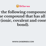 Among the following compounds identify the compound that has all three bonds (ionic, covalent and coordinate bond).