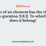 An atom of an element has the electronic confi-guration 2,8,2. To which group does it belong?