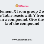 An element X from group 2 of the Periodic Table reacts with Y from group 17 to form a compound. Give the formula of the compound