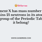 An element X has mass number 40 and contains 21 neutrons in its atom. To which group of the Periodic Table does it belong?