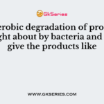 Anaerobic degradation of proteins brought about by bacteria and fungi give the products like