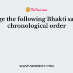 Arrange the following Bhakti saints in chronological order