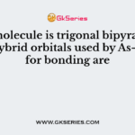 AsF5 molecule is trigonal bipyramidal. The hybrid orbitals used by As-atoms for bonding are