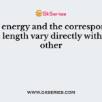 Bond energy and the corresponding bond length vary directly with each other