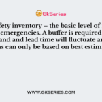 Buffer/safety inventory – the basic level of inventory kept for emergencies