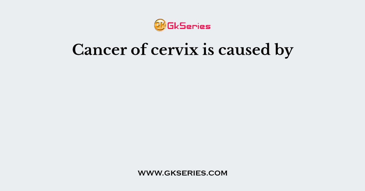 Cancer of cervix is caused by