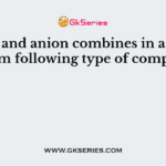 Cation and anion combines in a crystal to form following type of compound