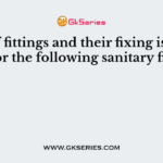 Cost of fittings and their fixing is specified for the following sanitary fittings