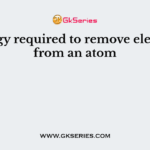 Energy required to remove electron from an atom