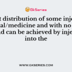 Fastest distribution of some injectible material/medicine and with no risk of any kind can be achieved by injecting it into the