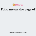 Folio means the page of