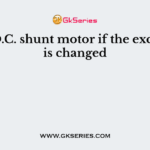 For a D.C. shunt motor if the excitation is changed