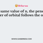 For the same value of n, the penetration power of orbital follows the order