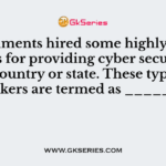 Governments hired some highly skilled hackers for providing cyber security for the country or state. These types of hackers are termed as _______