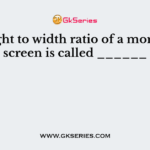 Height to width ratio of a monitor screen is called ______