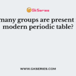 How many groups are present in the modern periodic table?