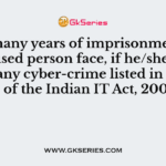 How many years of imprisonment can an accused person face, if he/she comes under any cyber-crime listed in section 66 of the Indian IT Act, 2000?