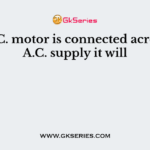 If a D.C. motor is connected across the A.C. supply it will
