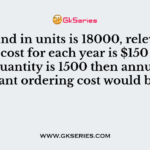 If demand in units is 18000, relevant ordering cost for each year is $150