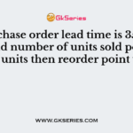 If purchase order lead time is 35 minutes and number of units sold per time is 400 units then reorder point will be