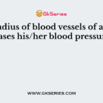 If the radius of blood vessels of a person decreases his/her blood pressure will