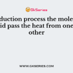 In Conduction process the molecules of the solid pass the heat from one to another