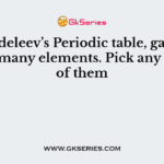 In Mendeleev’s Periodic table, gaps were left for many elements. Pick any one out of them