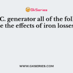 In a D.C. generator all of the following could be the effects of iron losses except