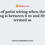 In case of point wiring when the length of wiring is between 6 m and 10 m, it is termed as