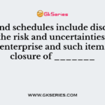 Notes and schedules include disclosures about the risk and uncertainties affecting the enterprise and such items as disclosure of _______