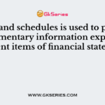 Notes and schedules is used to present supplementary information explaining different items of financial statements
