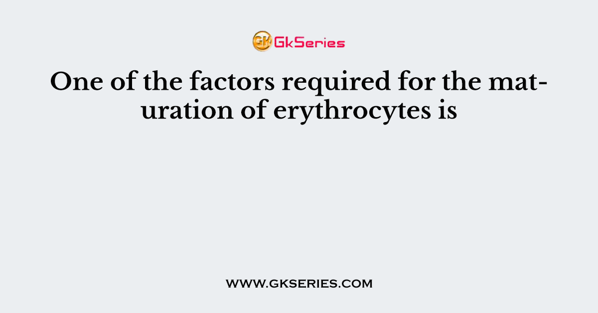 One of the factors required for the maturation of erythrocytes is