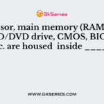 Processor, main memory (RAM), hard disk, CD/DVD drive, CMOS, BIOS chip, etc. are housed  inside _____